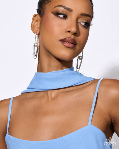Dainty Direction - white - Paparazzi earrings