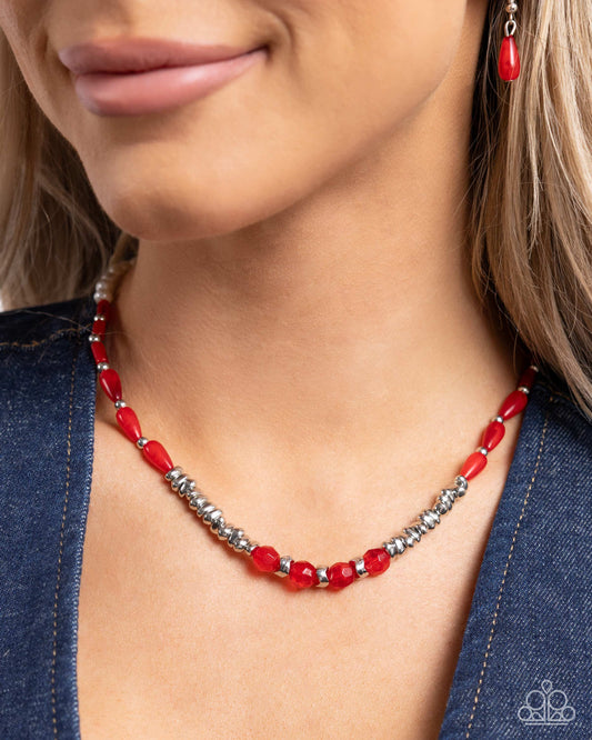 Dainty Diversity - red - Paparazzi necklace
