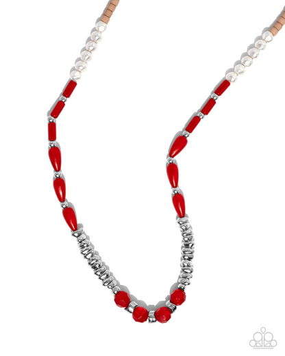 Dainty Diversity - red - Paparazzi necklace