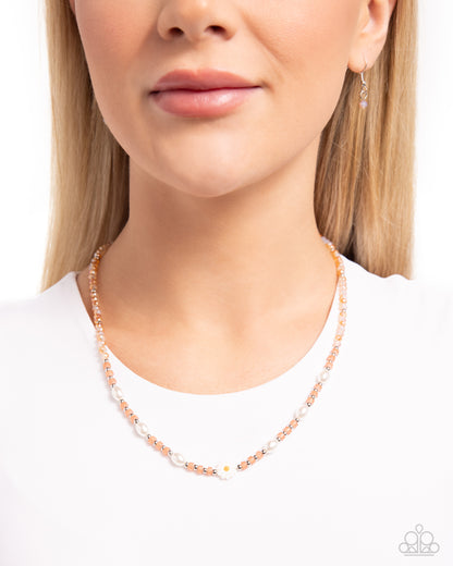 Daisy Deal - orange - Paparazzi necklace