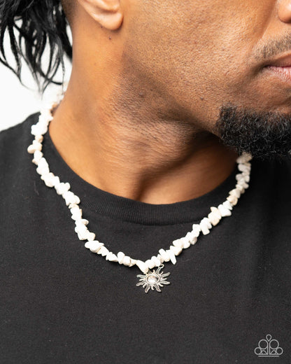 Dancing In The Sunlight - white - Paparazzi MENS necklace