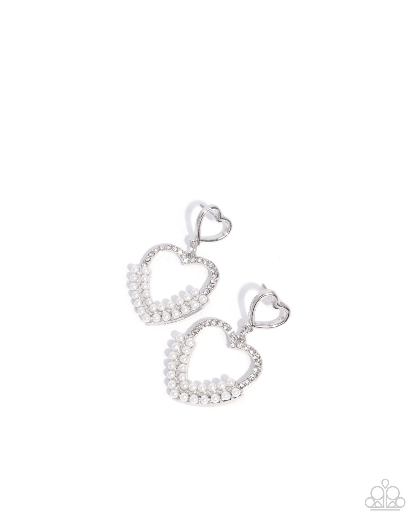 Dangling Damsel - white - Paparazzi earrings