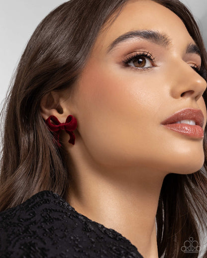Dapper Dedication - red - Paparazzi earrings