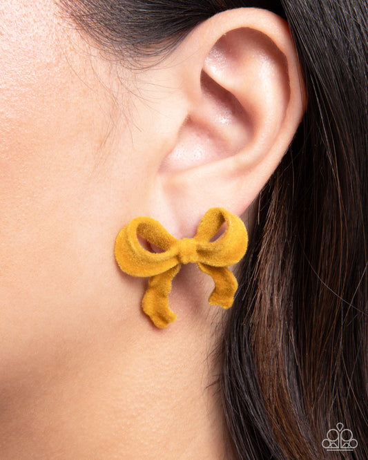 Dapper Dedication - yellow - Paparazzi earrings