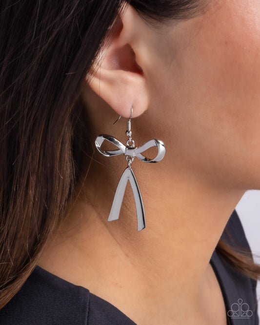 Dapper Delivery - silver - Paparazzi earrings