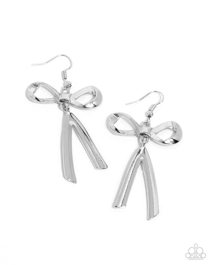 Dapper Delivery - silver - Paparazzi earrings