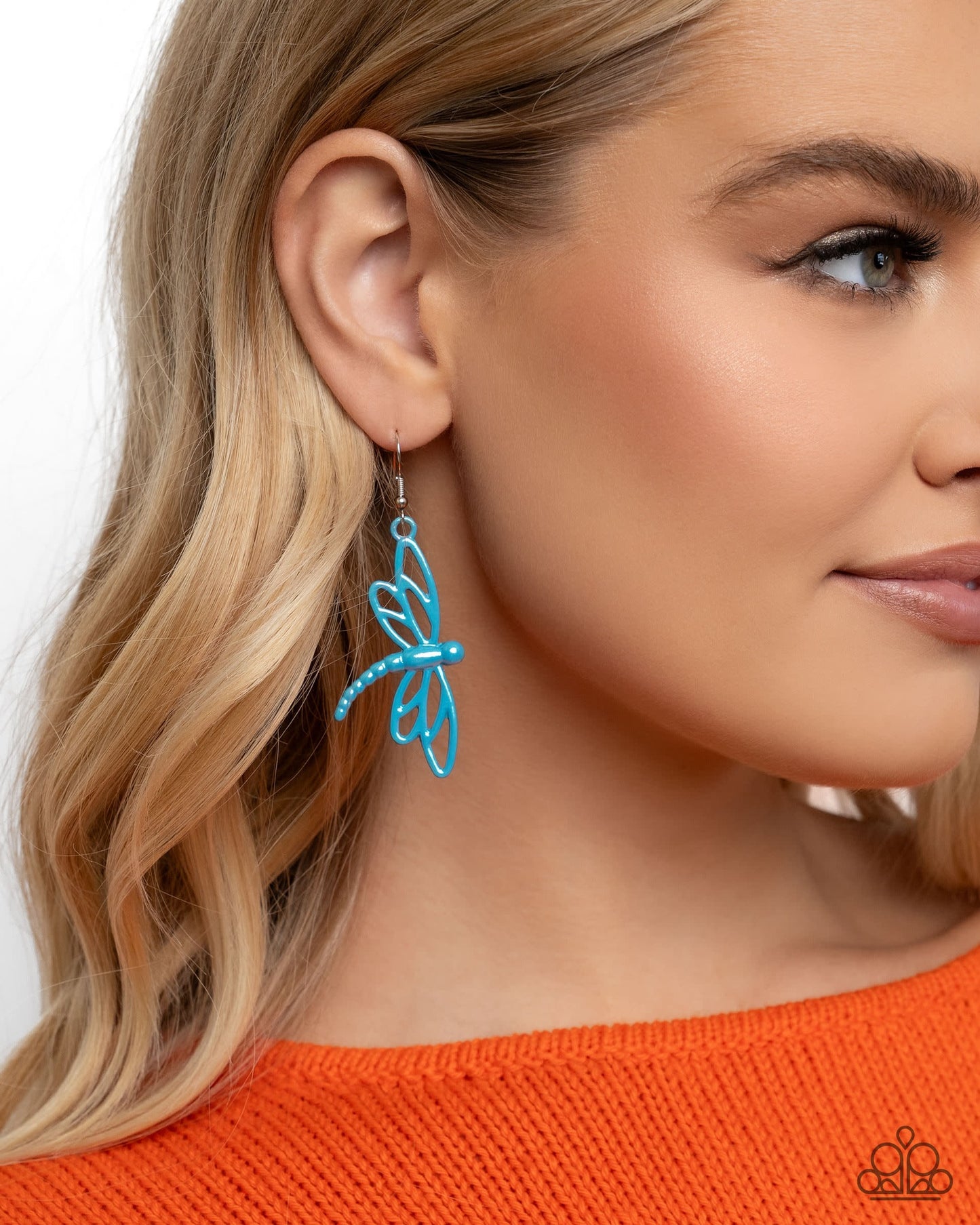 Dapper Dragonfly - blue - Paparazzi earrings 