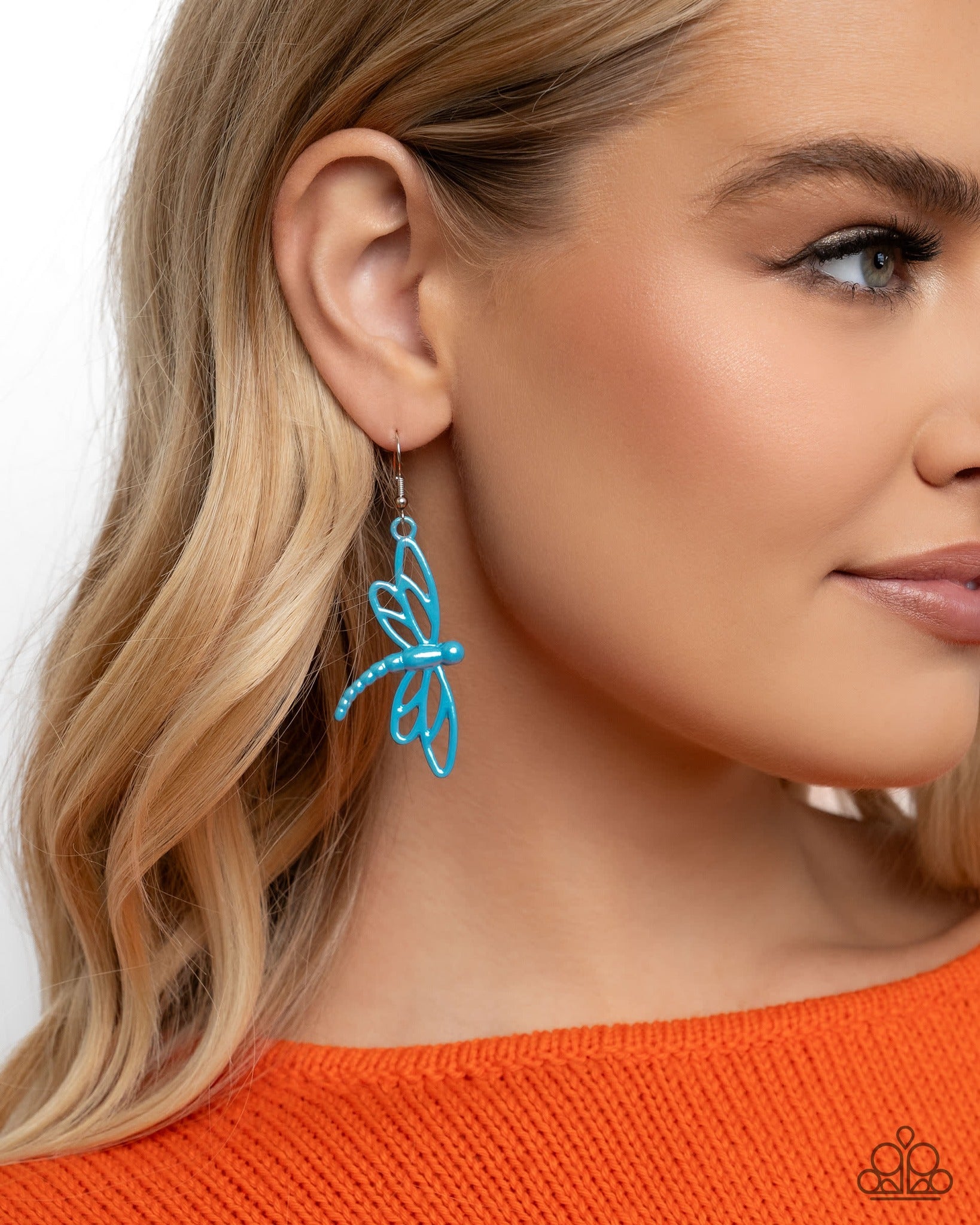 Dapper Dragonfly - blue - Paparazzi earrings 