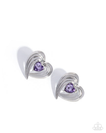 Daring Damsel - purple - Paparazzi earrings