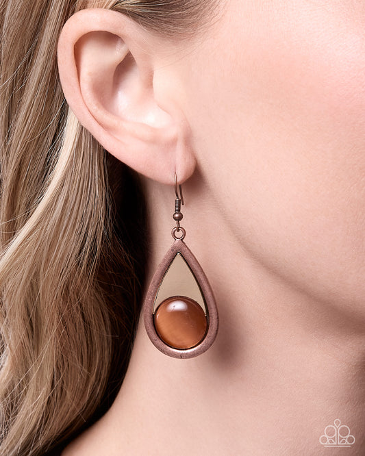 Daring Defense - copper - Paparazzi earrings