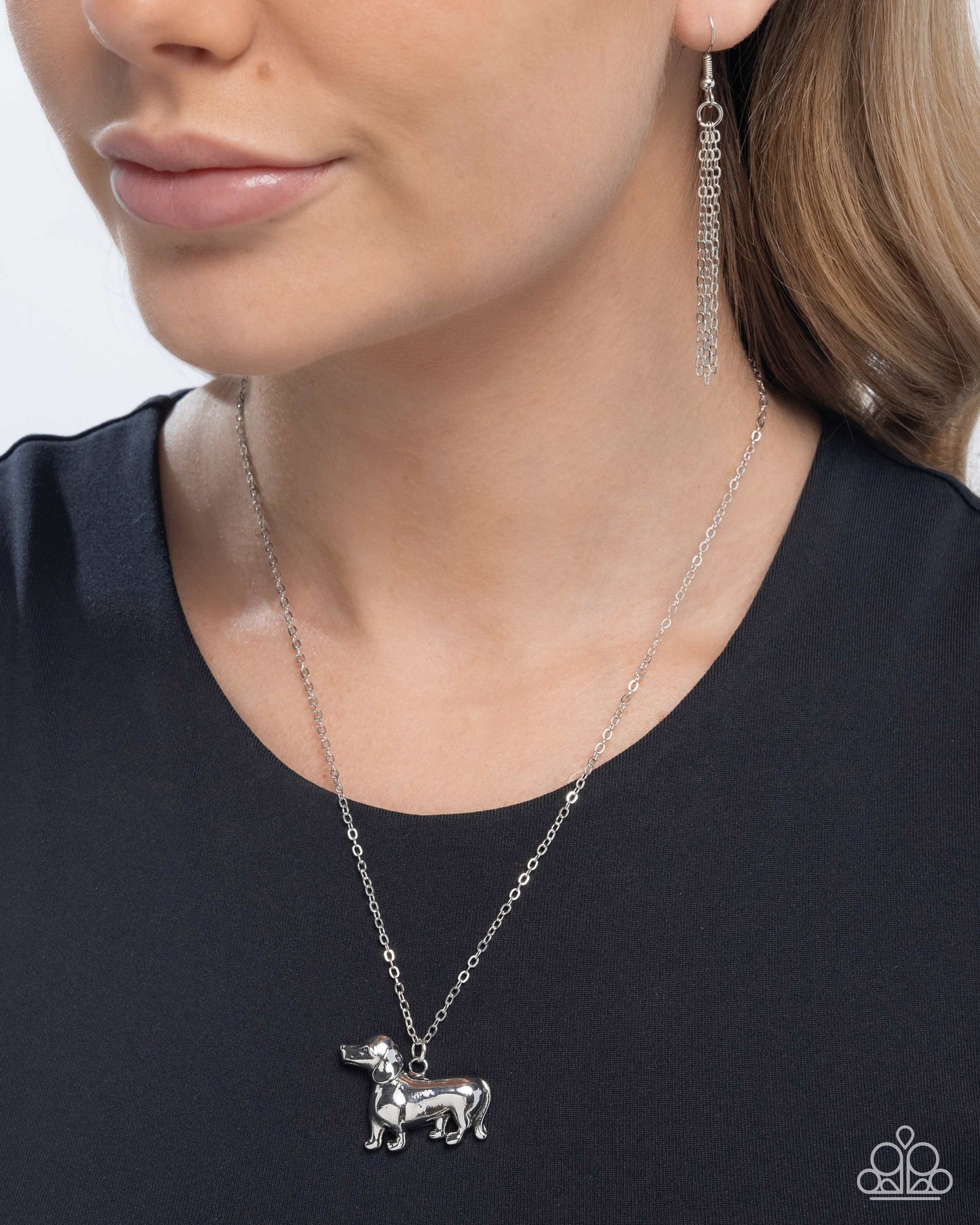 Darling Dachshund - silver - Paparazzi necklace
