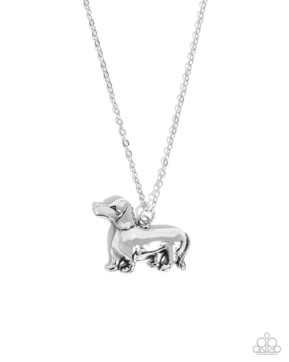 Darling Dachshund - silver - Paparazzi necklace