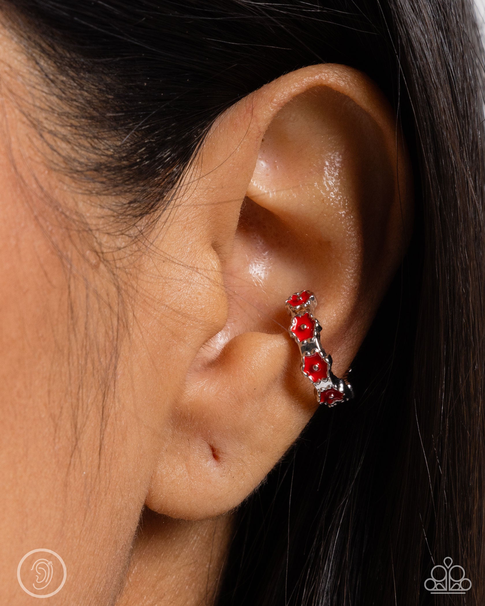 Darling Daydream - red - Paparazzi ear cuff