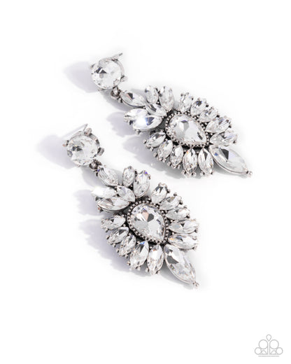 Darling Direction - white - Paparazzi earrings