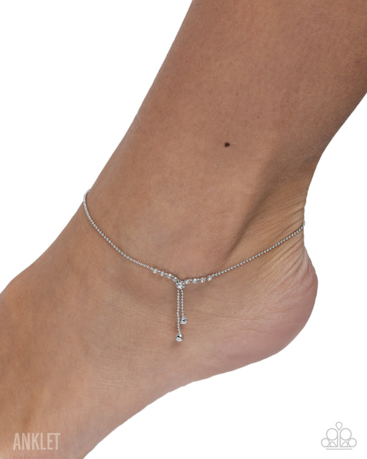 Darling Disposition - white - Paparazzi anklet