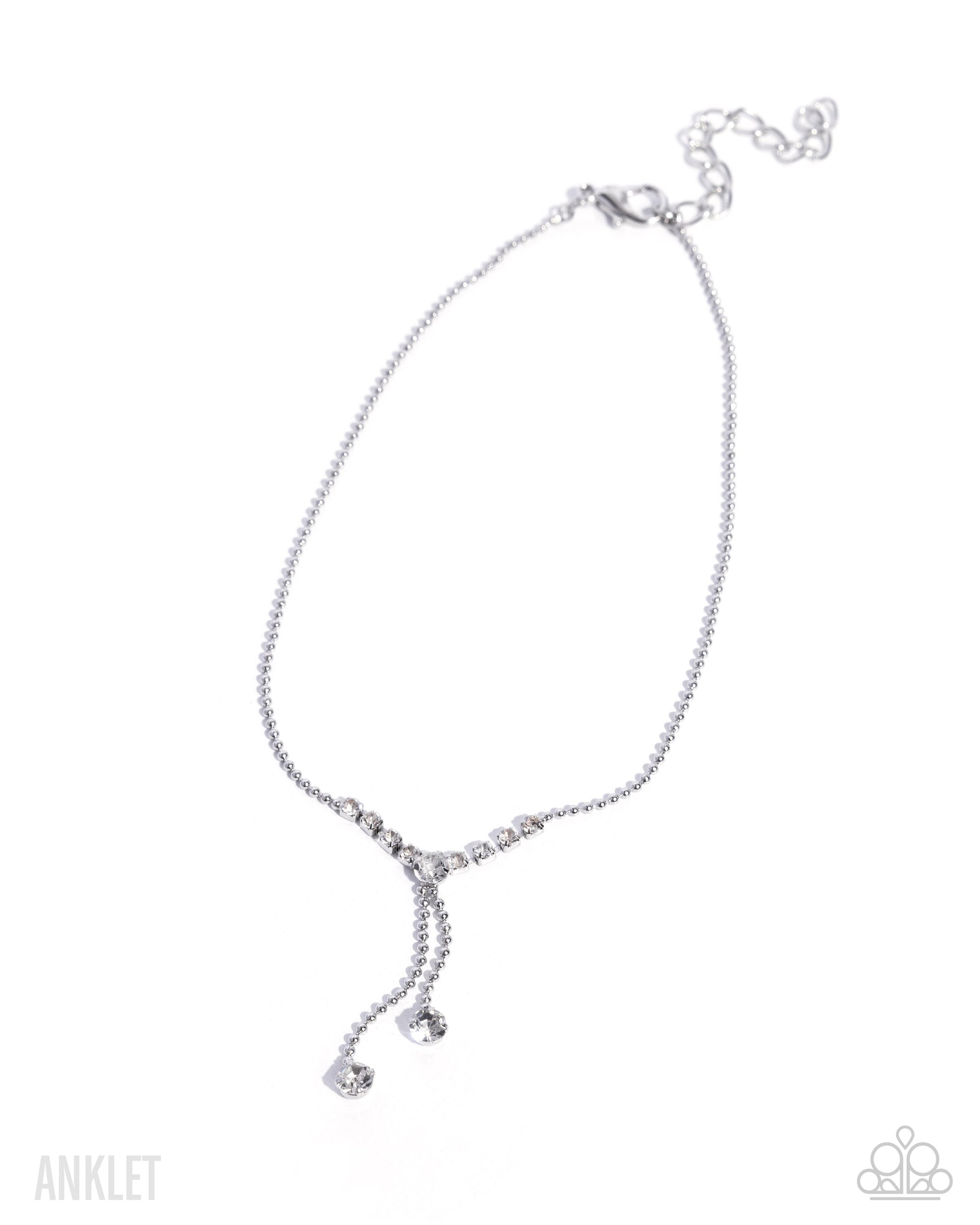 Darling Disposition - white - Paparazzi anklet