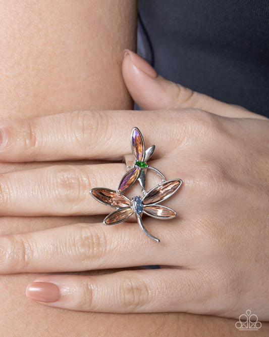Darling Dragonfly - orange - Paparazzi ring