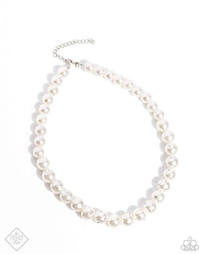 Dashing Definition - white - Paparazzi necklace