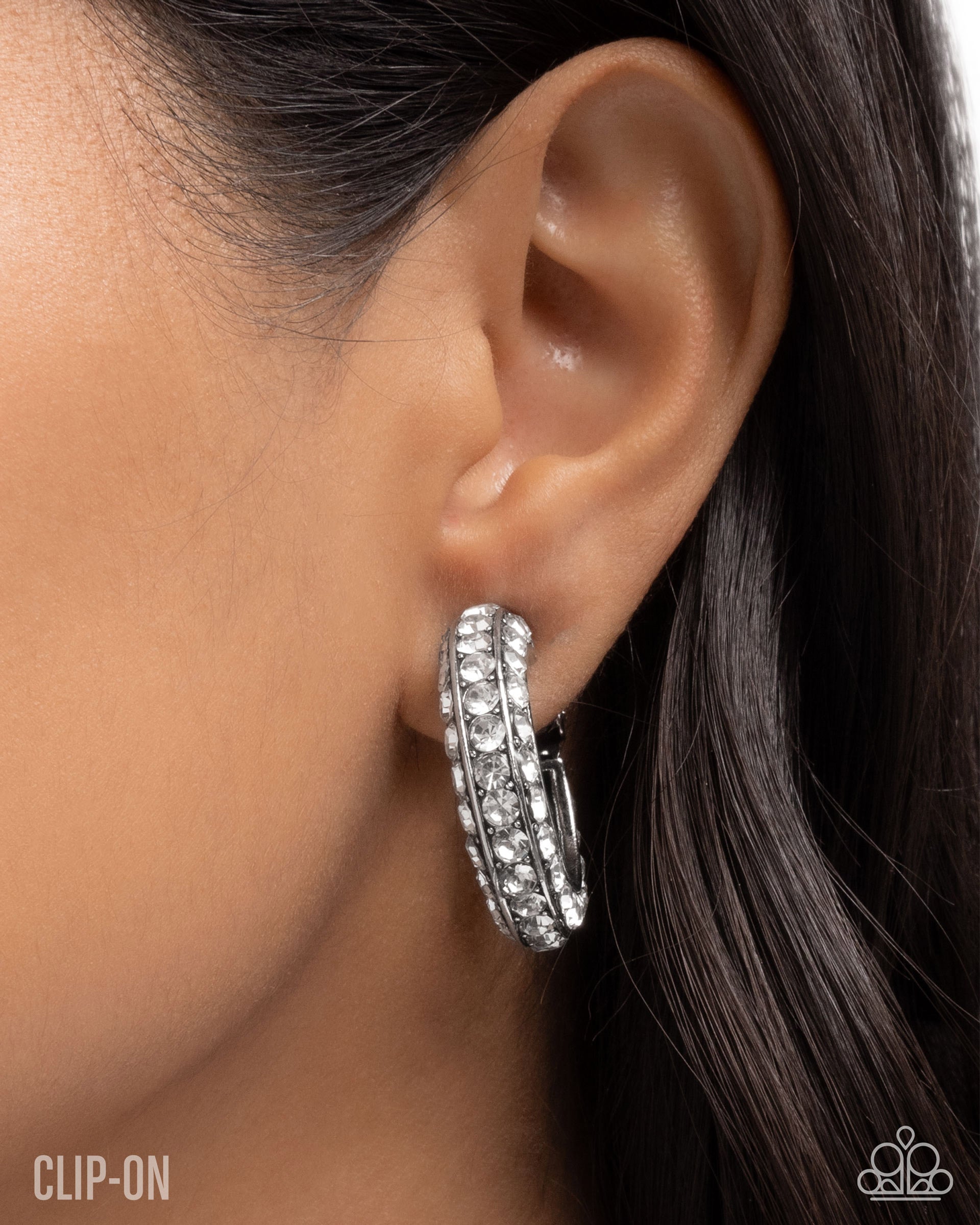 Date Night Debut - white - Paparazzi CLIP ON earrings