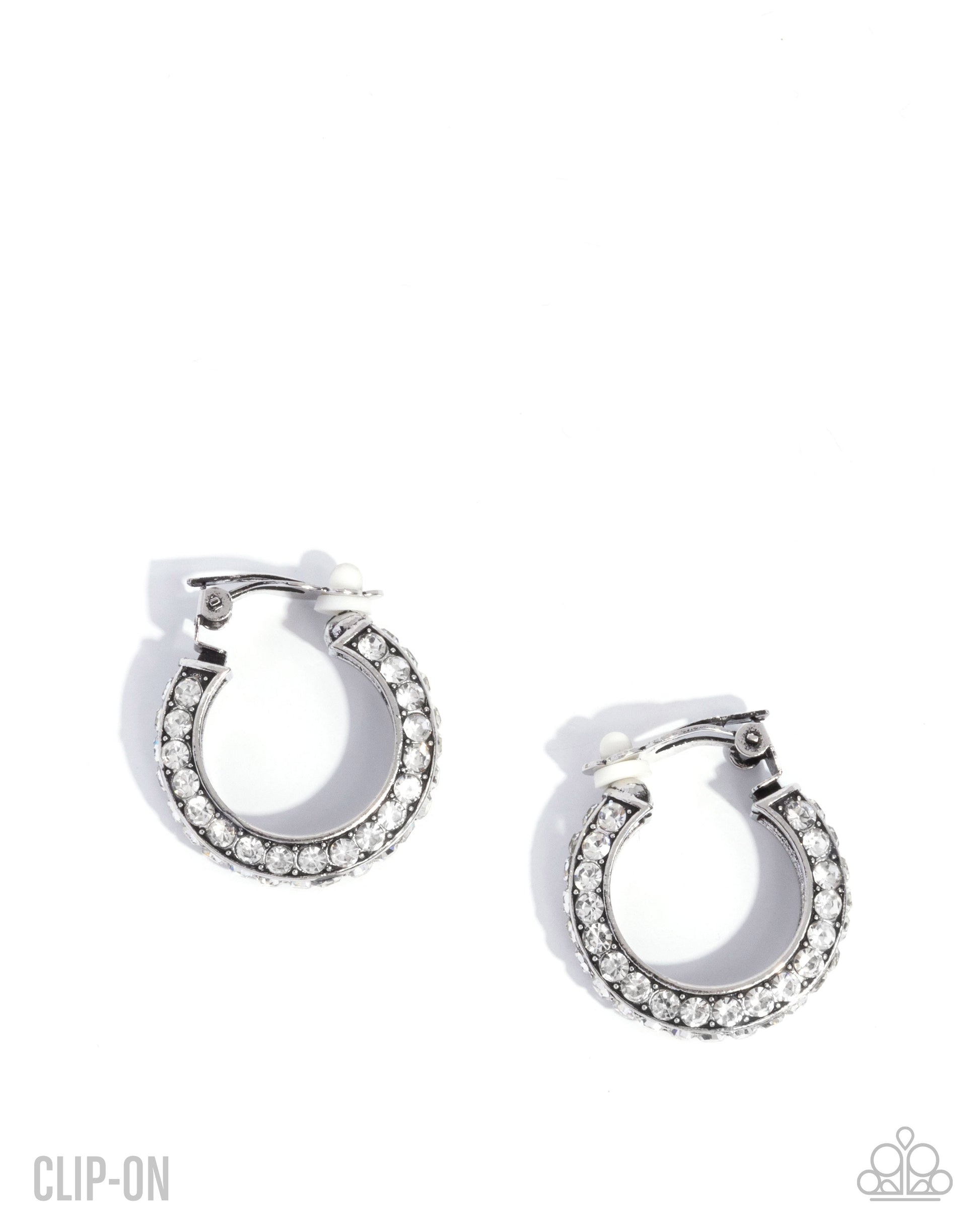 Date Night Debut - white - Paparazzi CLIP ON earrings