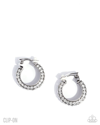 Date Night Debut - white - Paparazzi CLIP ON earrings