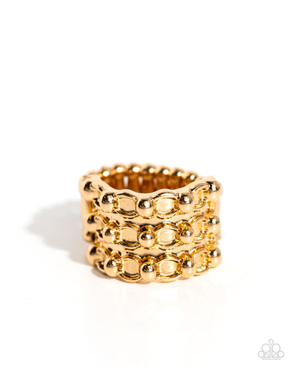 Dauntless Demeanor - gold - Paparazzi ring