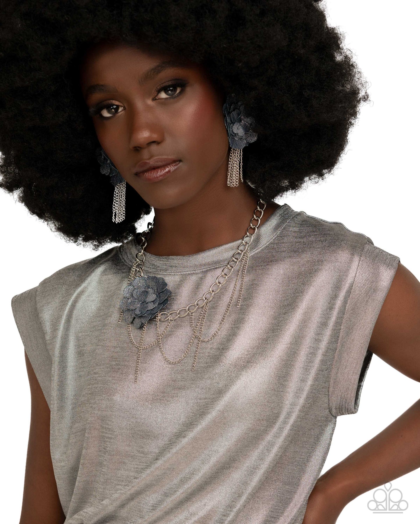 Dauntless Denim - blue - Paparazzi earrings