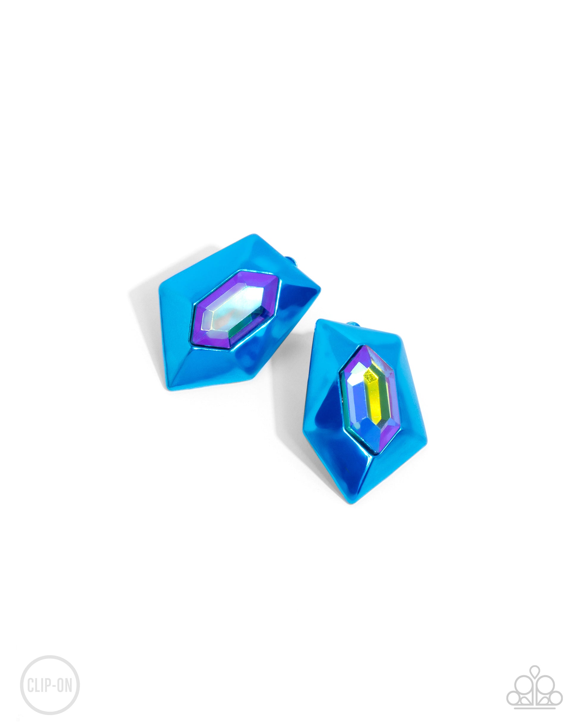 Dauntless Detail - blue - Paparazzi CLIP ON earrings