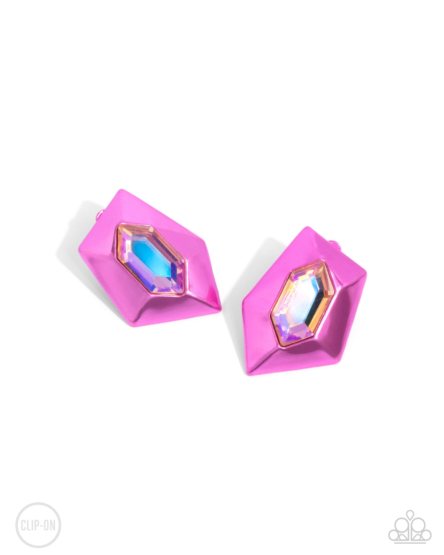 Dauntless Detail - pink - Paparazzi CLIP ON earrings