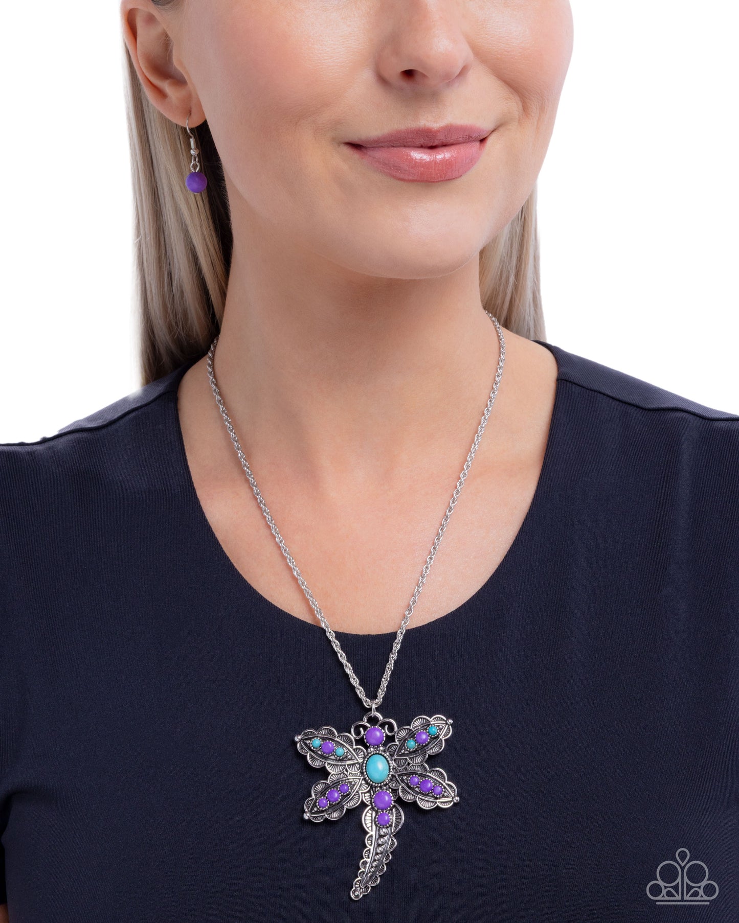 Dauntless Dragonfly - purple - Paparazzi necklace