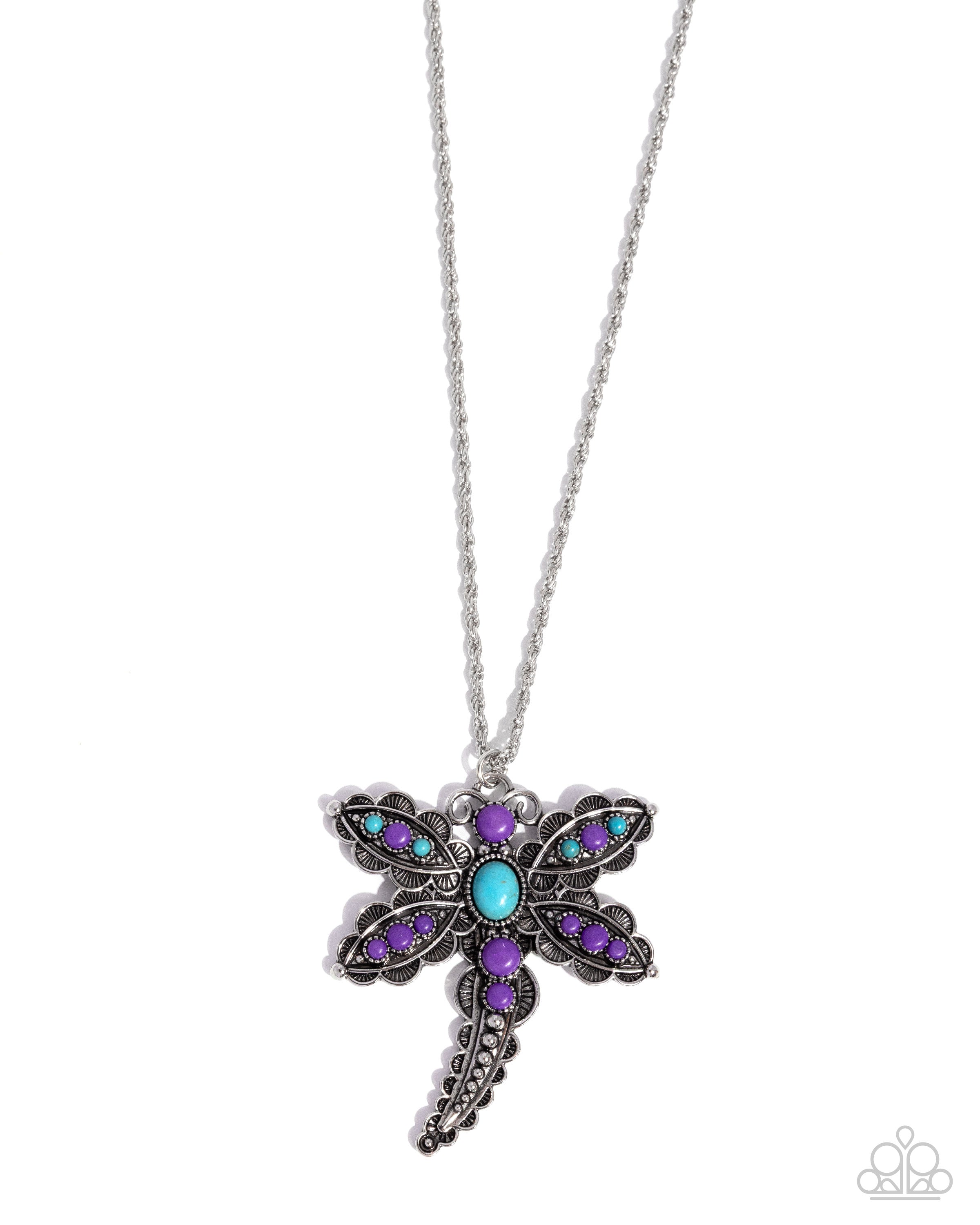 Dauntless Dragonfly - purple - Paparazzi necklace – JewelryBlingThing