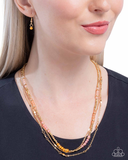 Daydreaming Decadence - orange - Paparazzi necklace