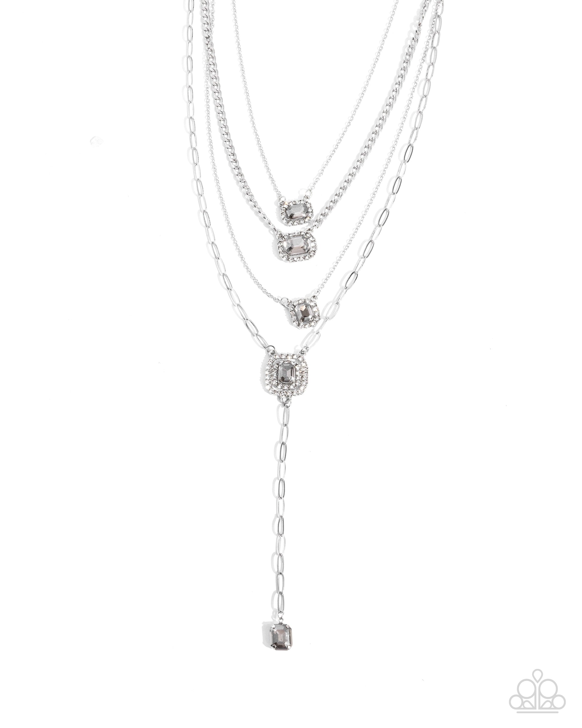 Dazzle and Stretch - silver - Paparazzi necklace