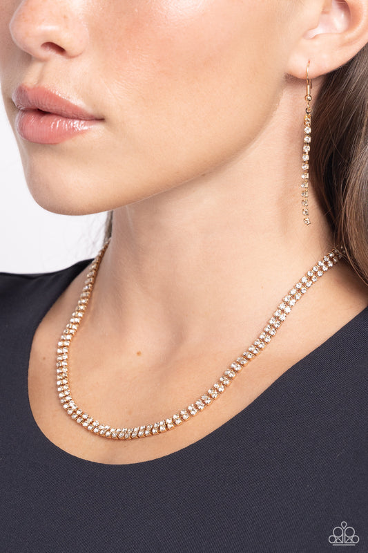 Dazzling Declaration - gold - Paparazzi necklace