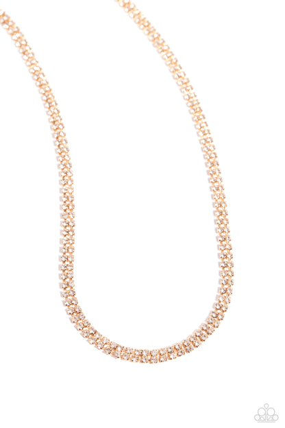 Dazzling Declaration - gold - Paparazzi necklace