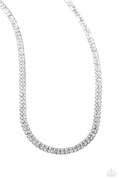 Dazzling Declaration - white - Paparazzi necklace