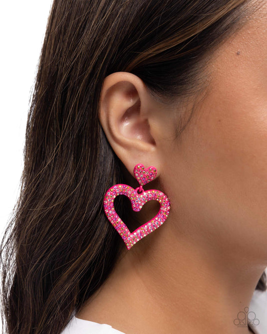 Dazzling Deed - pink - Paparazzi earrings