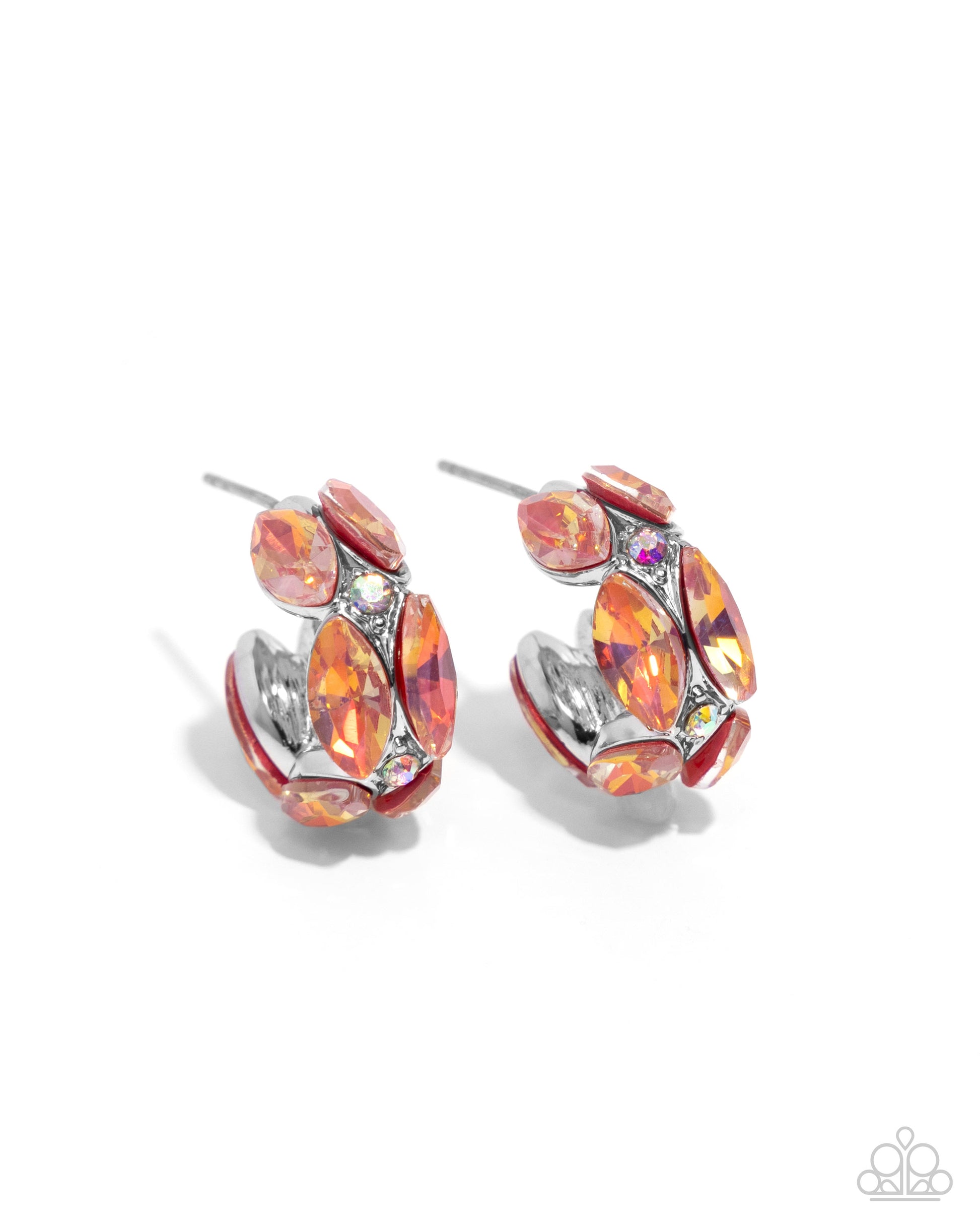 Dazzling Destiny - orange - Paparazzi earrings