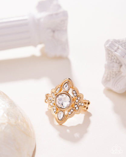 Dazzling Dignity - gold - Paparazzi ring