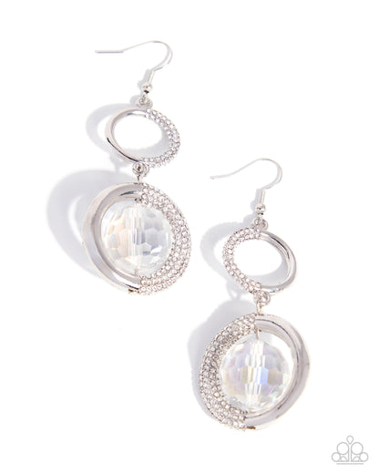 Dazzling Dive - white - Paparazzi earrings