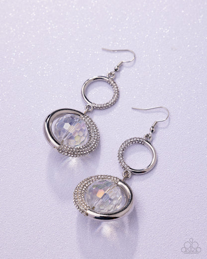 Dazzling Dive - white - Paparazzi earrings