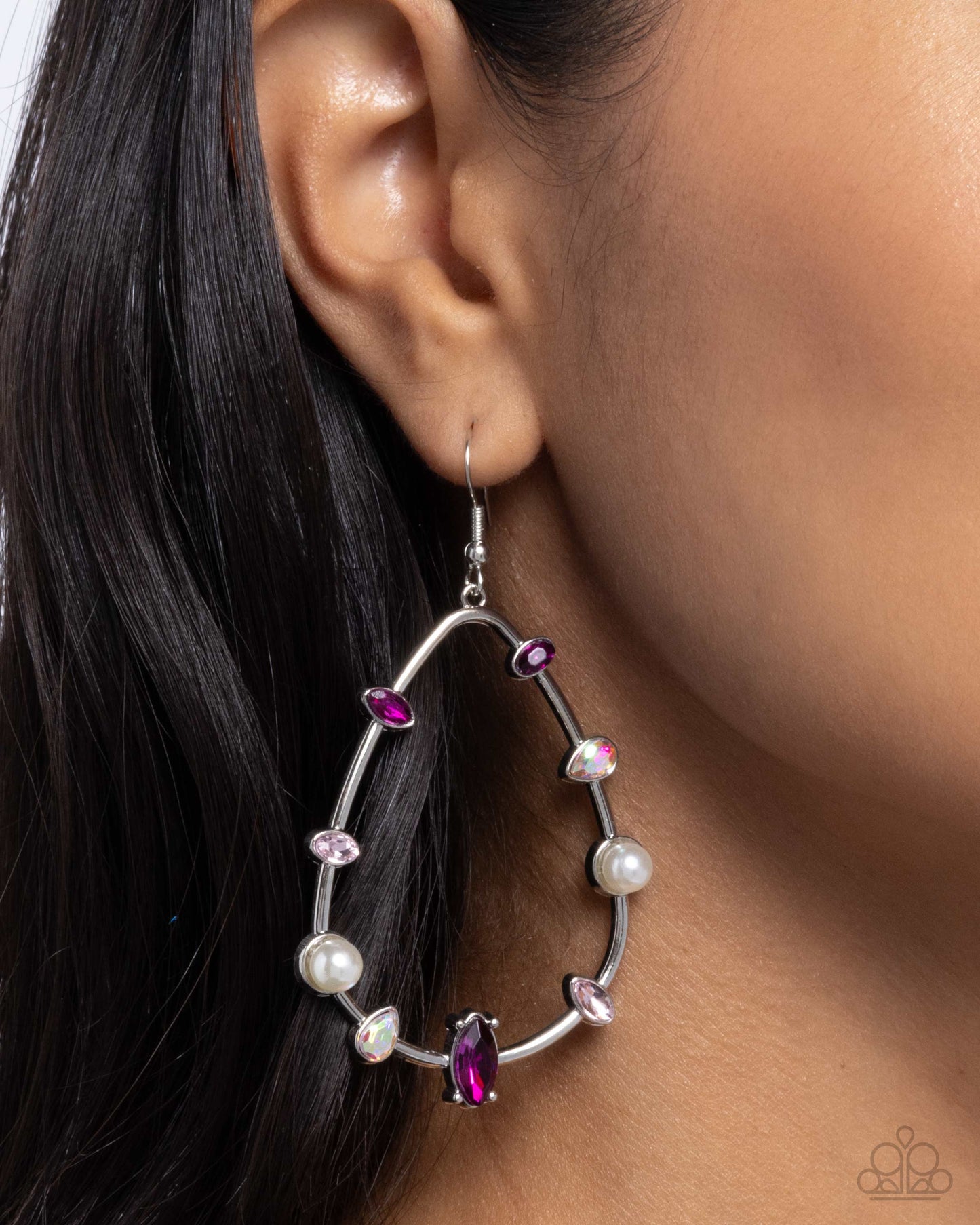 Dazzling Diversity - pink - Paparazzi earrings