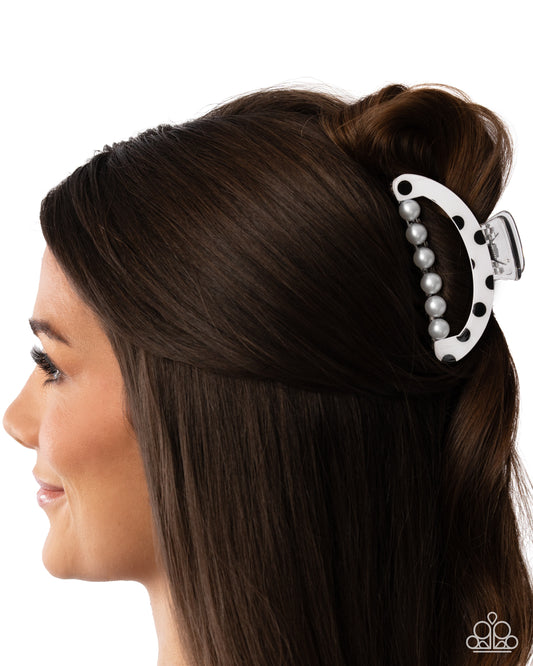 Debonair Dots - white - Paparazzi hair clip