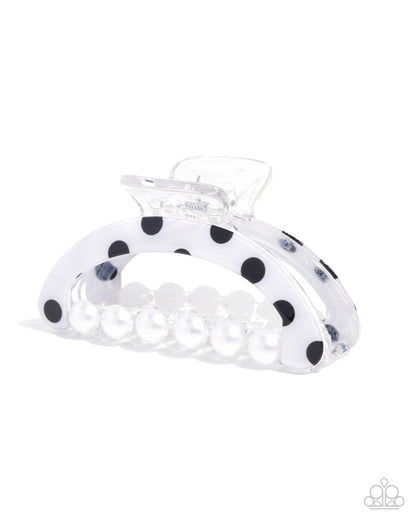 Debonair Dots - white - Paparazzi hair clip