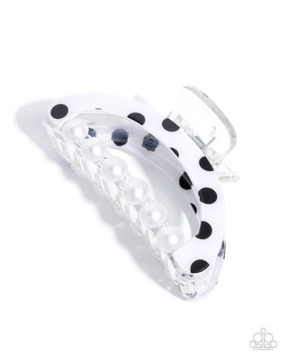 Debonair Dots - white - Paparazzi hair clip