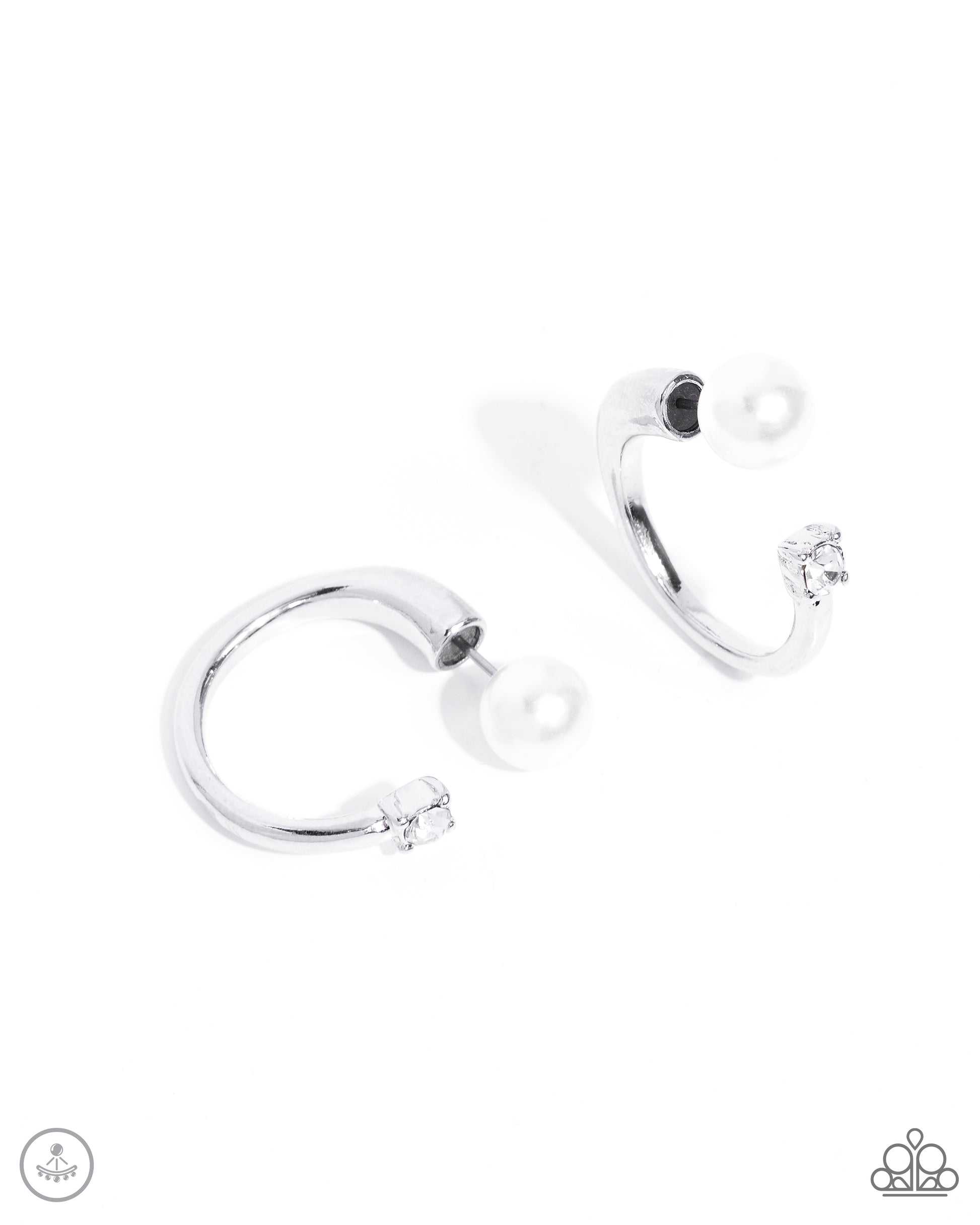 Decade Dance - white - Paparazzi earrings