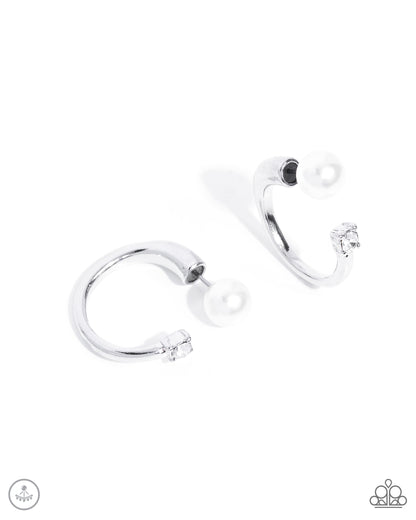 Decade Dance - white - Paparazzi earrings