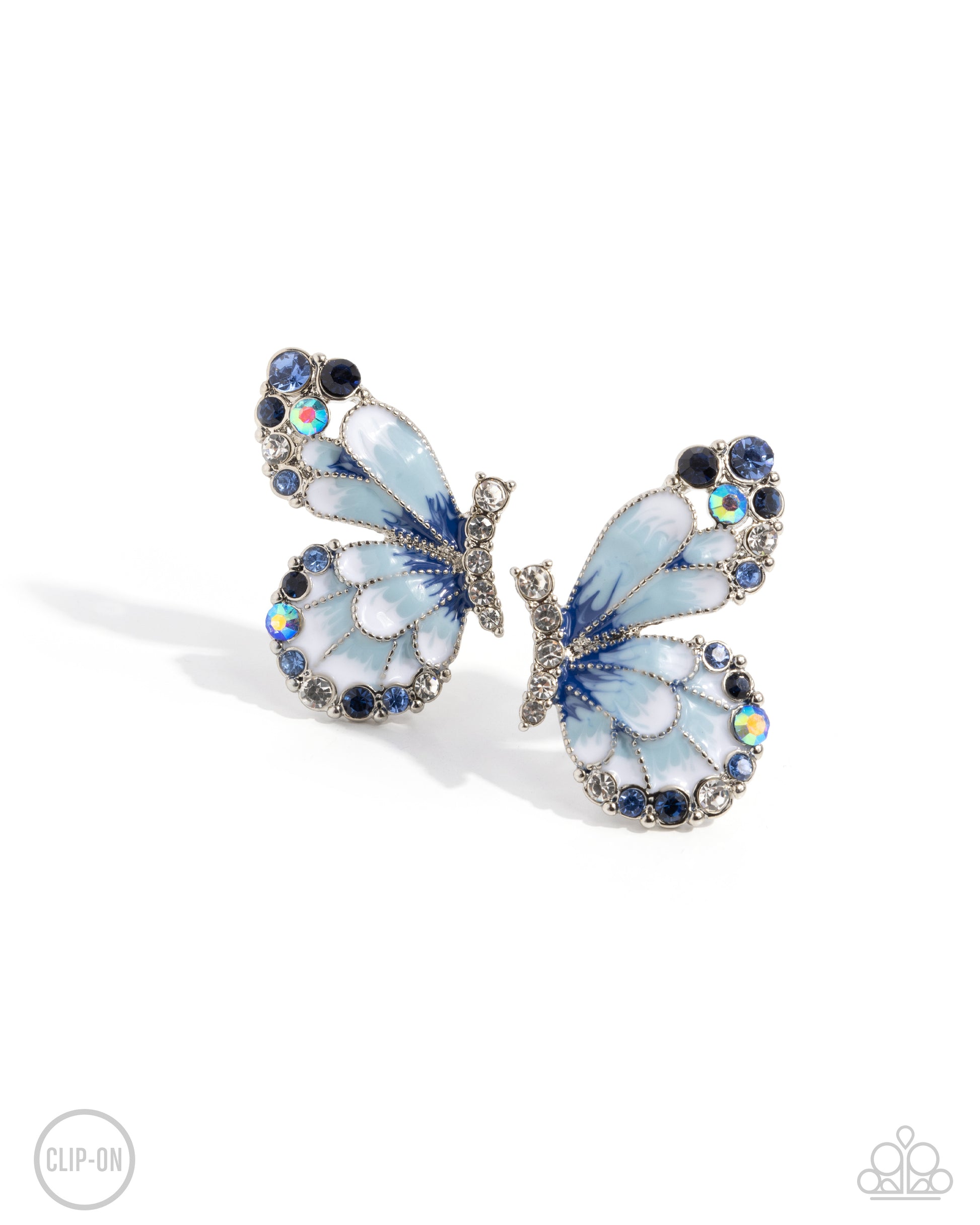 Decadent Descent - blue - Paparazzi CLIP ON earrings