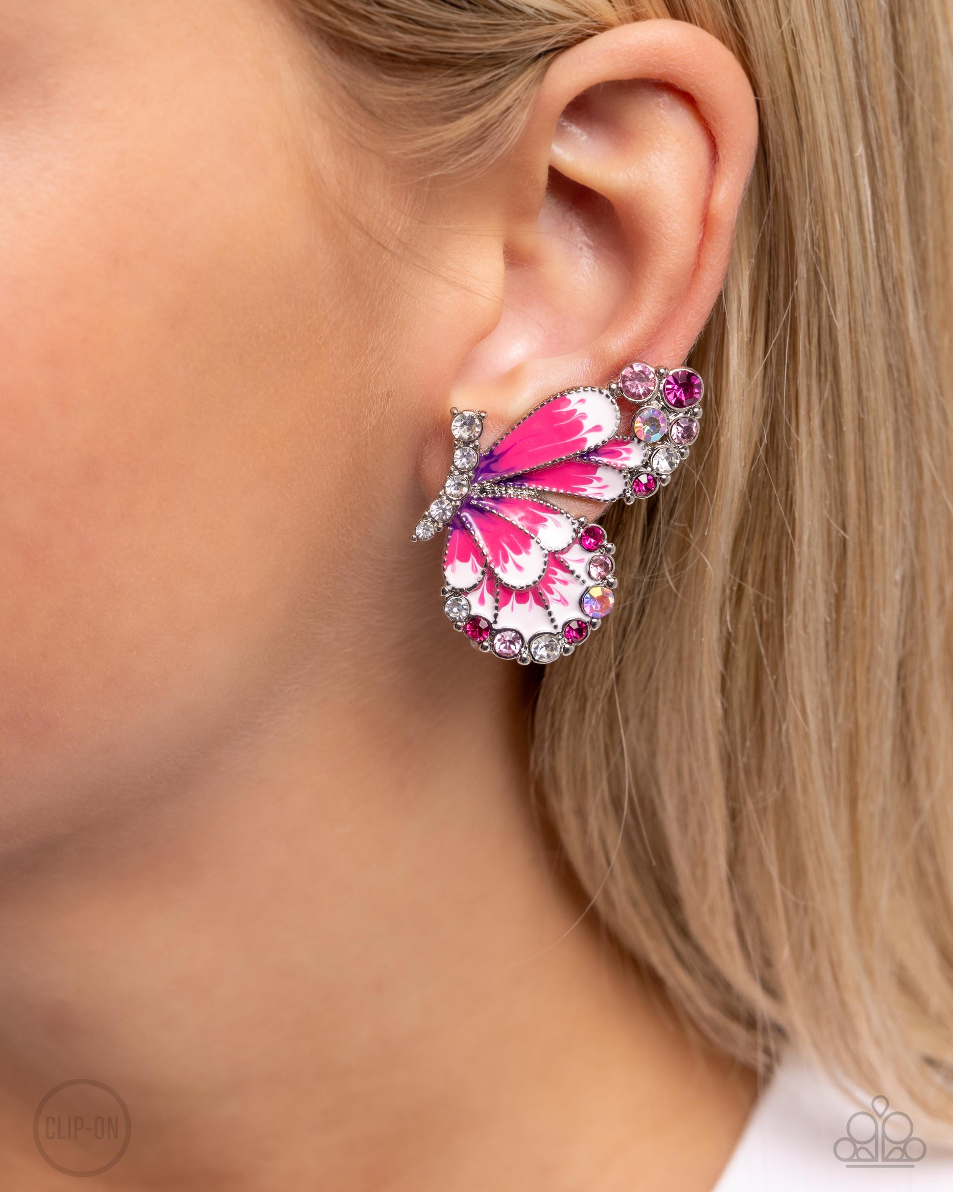 Decadent Descent - pink - Paparazzi CLIP ON earrings