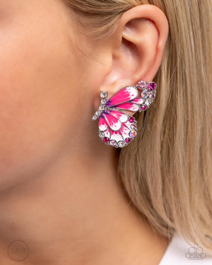 Decadent Descent - pink - Paparazzi CLIP ON earrings